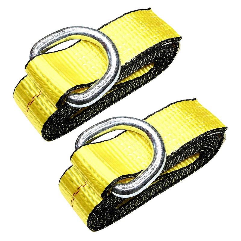WorldPac (Pack of 4) 2" X 12ft Feet Lasso Strap with D Ring Auto Tie Down